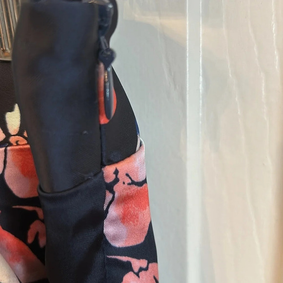 Laundry by Shelli Segal Women’s 4 Navy Pink Floral A line Summer 90’s Midi Skirt - Picture 4 of 8